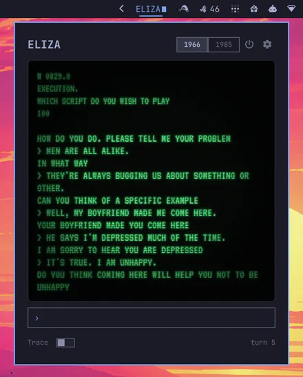 Close-up of the 1966 era: the DOCTOR script on a green phosphor screen